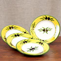 ROM-708-OLI-S4 - Hand Painted Plate Setof 4 - Round