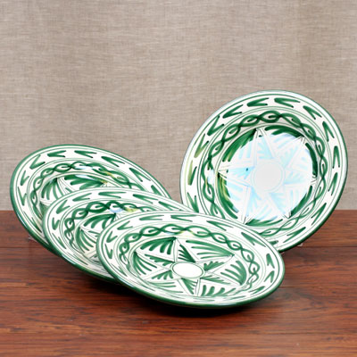 ROM-708-VER-S4 - Hand Painted Plate Setof 4 - Round